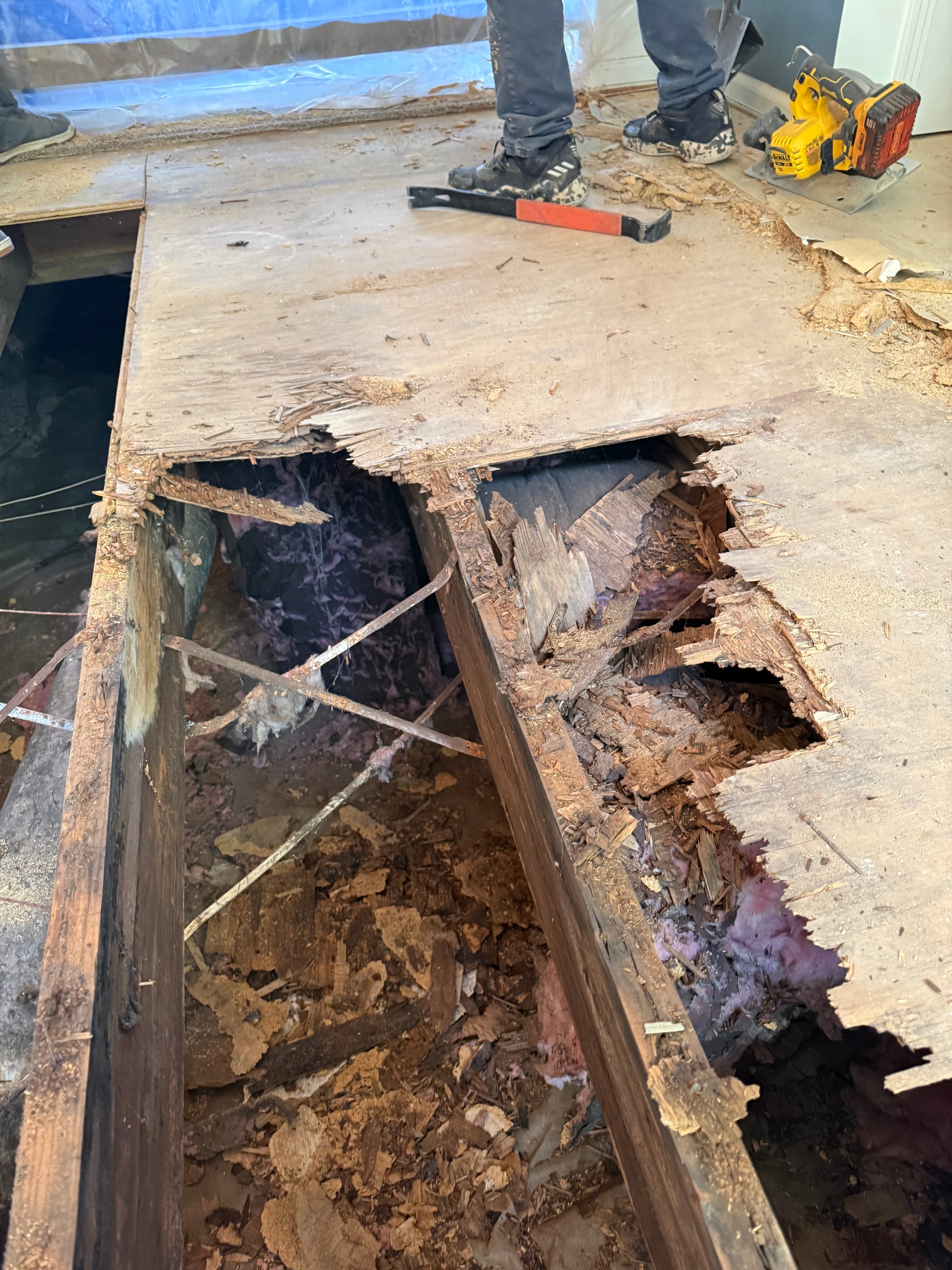 Storm damage repair — deteriorated roof decking
